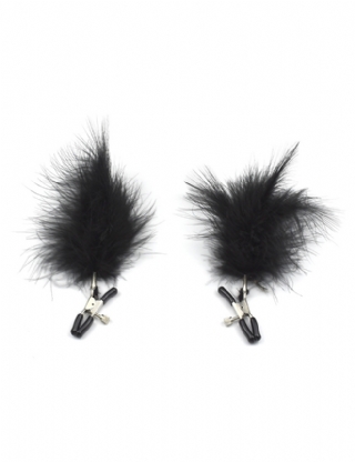 Black Feather Nipple Clips