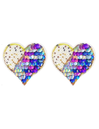 Sexy Sequined Heart Shape Nipple Pasties With Two Pairs Of Replaceable Pasties
