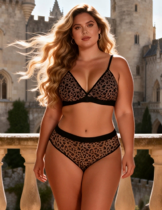 Sexy Leopard Print Mesh Bra Set
