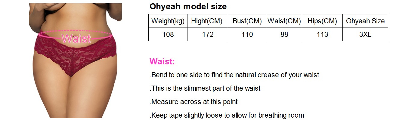 panty size in cm